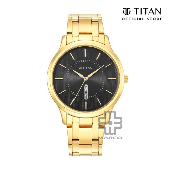 Titan Karishma 1825YM02 Black Dial Stainless Steel Strap Men Watch