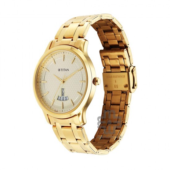 Titan Karishma 1825YM12 Champagne Dial Stainless Steel Strap Men's Watch