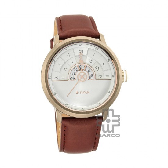 Titan Grandmaster 1828QL02 White Dial Leather Strap Men's Watch