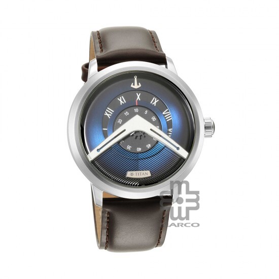 Titan Maritime 1828SL01 Blue Dial Leather Strap Quartz Men's Watch