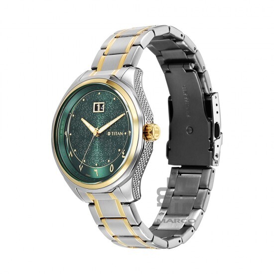 Titan Noor Collection 1829BM03 Green Dial Stainless Steel Strap Men Watch