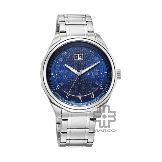 Titan Noor Collection 1829SM01 Blue Dial Stainless Steel Strap Men Watch