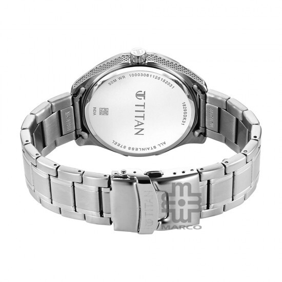 Titan Noor Collection 1829SM01 Blue Dial Stainless Steel Strap Men Watch
