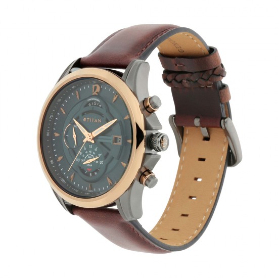 Titan Maritime 1830KL02 Green Dial Leather Strap Quartz Men's Watch Titan Maritime 1830KL02 Green Dial Leather Strap Quartz Men's Watch
