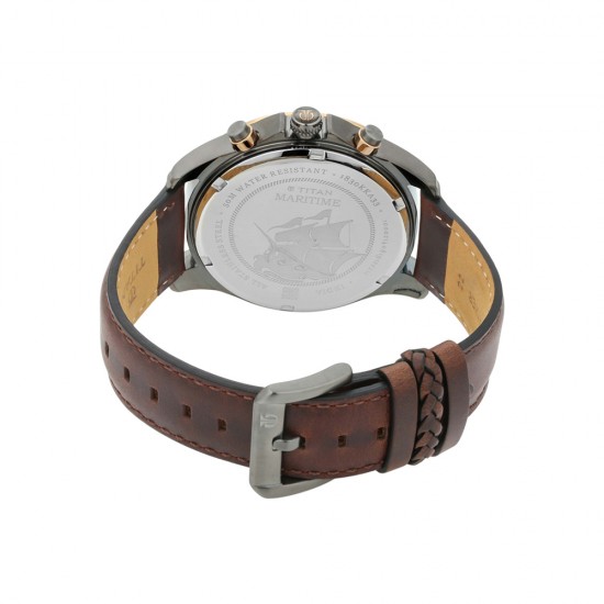 Titan Maritime 1830KL02 Green Dial Leather Strap Quartz Men's Watch Titan Maritime 1830KL02 Green Dial Leather Strap Quartz Men's Watch
