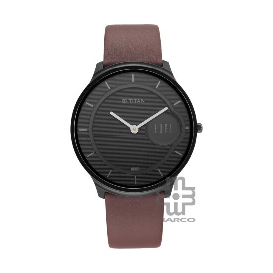 Titan Edge Baseline 1843NL01 Black Dial Leather Strap Men Watch