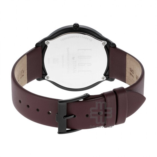 Titan Edge Baseline 1843NL01 Black Dial Leather Strap Men Watch