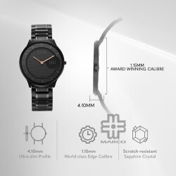 Titan Edge Metal 1843NM03 Black Dial Stainless Steel Strap Men Watch