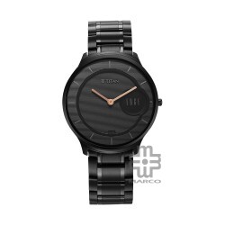 Titan Edge Metal 1843NM03 Black Dial Stainless Steel Strap Men Watch