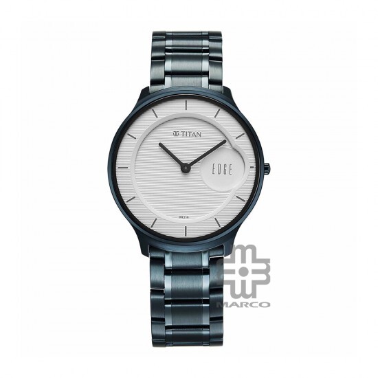 Titan Edge Metal 1843QM04 White Dial Stainless Steel Strap Men Watch