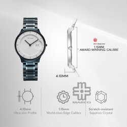 Titan Edge Murals 1843QM04 White Dial Stainless Steel Strap Men Watch