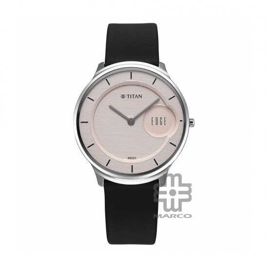 Titan Edge Baseline 1843SL02 Pink Dial Leather Strap Men Watch
