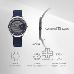 Titan Edge Baseline 1843SL03 Blue Dial Leather Strap Men Watch