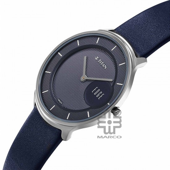 Titan Edge Murals 1843SL03 Blue Dial Leather Strap Men Watch