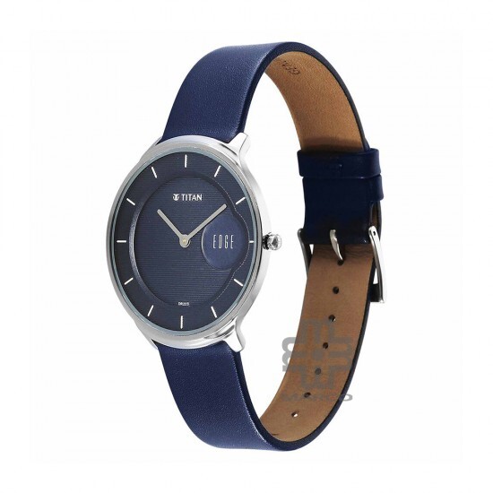 Titan Edge Murals 1843SL03 Blue Dial Leather Strap Men Watch