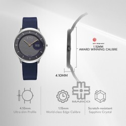 Titan Edge Murals 1843SL03 Blue Dial Leather Strap Men Watch