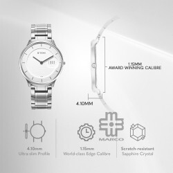 Titan Edge Metal 1843SM02 Silver Dial Stainless Steel Strap Men Watch