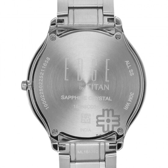 Titan Edge Metal 1843SM03 Navy Blue Dial Stainless Steel Strap Men Watch