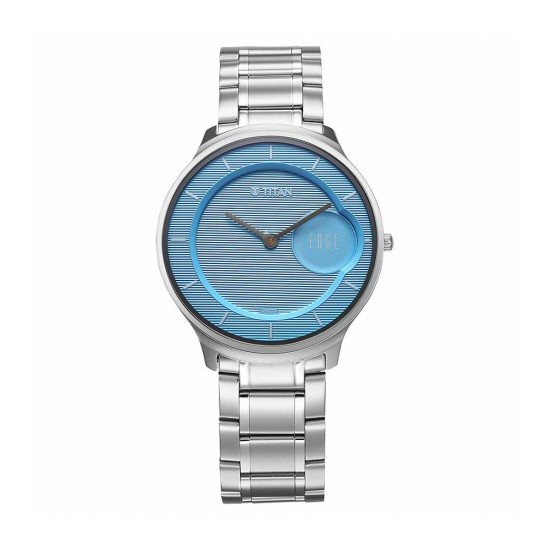 Titan Edge Murals 1843SM04 Blue Dial Stainless Steel Strap Men Watch