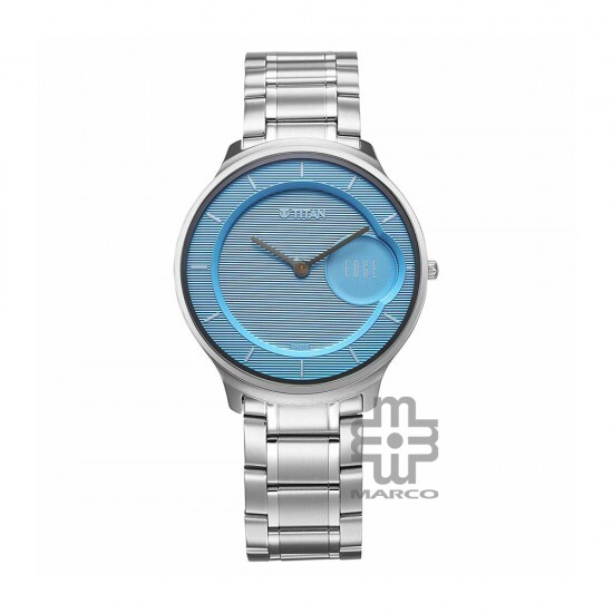 Titan Edge Murals 1843SM04 Blue Dial Stainless Steel Strap Men Watch