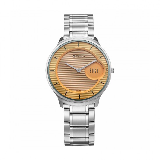 Titan Edge Murals 1843SM05 Yellow Dial Stainless Steel Strap Men Watch