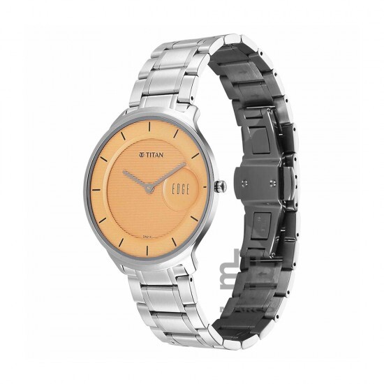 Titan Edge Murals 1843SM05 Yellow Dial Stainless Steel Strap Men Watch