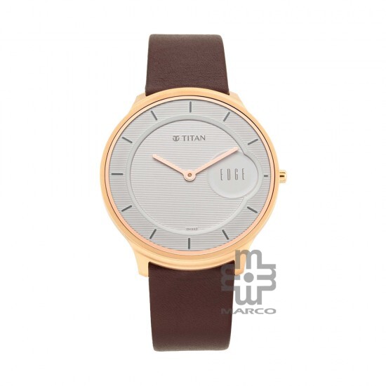 Titan Edge Baseline 1843WL01 White Dial Leather Strap Men Watch