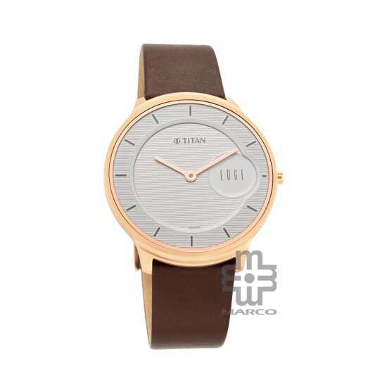Titan Edge Baseline 1843WL01 White Dial Leather Strap Men Watch