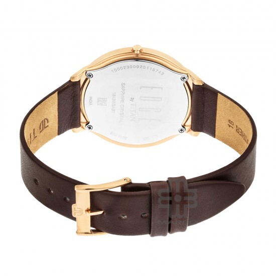 Titan Edge Baseline 1843WL01 White Dial Leather Strap Men Watch