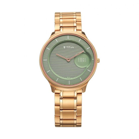Titan Edge Murals 1843WM02 Green Dial Stainless Steel Strap Men Watch