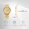 Titan Edge Gleam 1843YM02 Gold Dial Stainless Steel Strap Men Watch