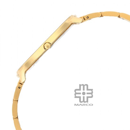 Titan Edge Gleam 1843YM02 Gold Dial Stainless Steel Strap Men Watch