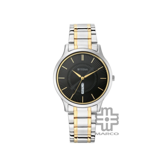 Titan Lagan 1845BM01 Black Dial Stainless Steel Strap Men's Watch