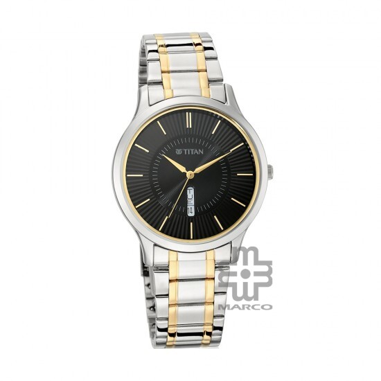 Titan Lagan 1845BM01 Black Dial Stainless Steel Strap Men's Watch