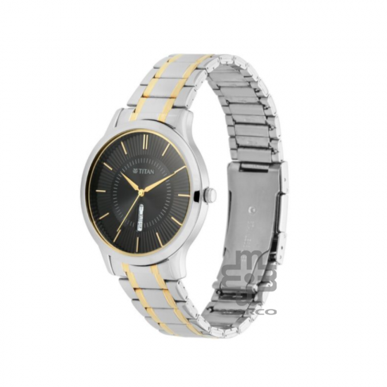 Titan Lagan 1845BM01 Black Dial Stainless Steel Strap Men's Watch