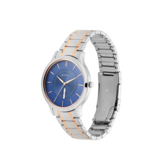 Titan Lagan 1845KM01 Blue Dial Stainless Steel Strap Men's Watch