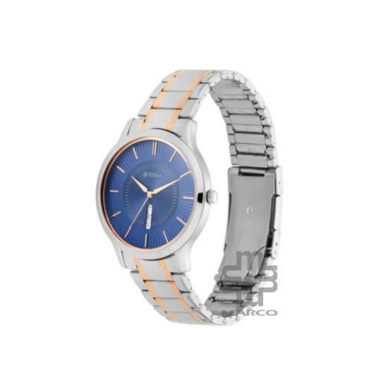 Titan Lagan 1845KM01 Blue Dial Stainless Steel Strap Men's Watch