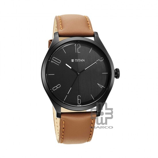 Titan Quartz 1865NL01 Black Dial Leather Strap Men Watch Titan Quartz 1865NL01 Black Dial Leather Strap Men Watch
