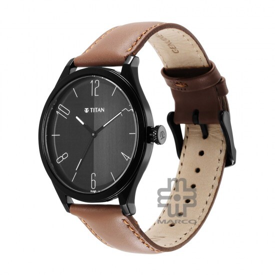 Titan Quartz 1865NL01 Black Dial Leather Strap Men Watch Titan Quartz 1865NL01 Black Dial Leather Strap Men Watch