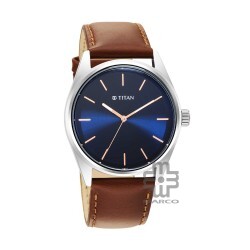 Titan Workwear 1866SL01 Blue Dial Leather Strap Quartz Men's Watch