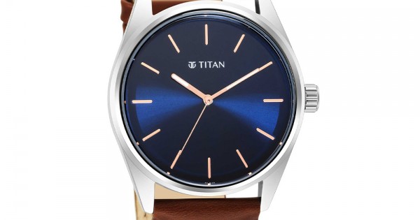 Titan Workwear 1866SL01 Blue Dial Leather Strap Quartz Men's Watch