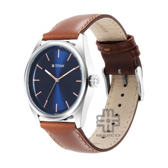 Titan Workwear 1866SL01 Blue Dial Leather Strap Quartz Men's Watch