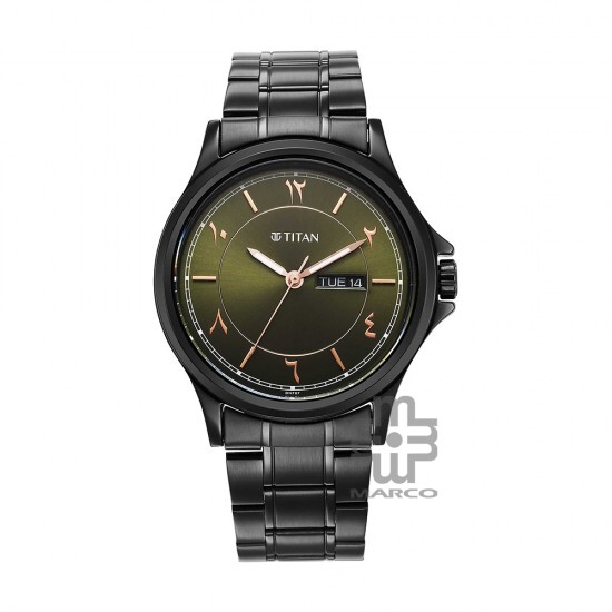 Titan Marhaba 1870NM01 Green Dial Stainless Steel Strap Quartz Men's Watch
