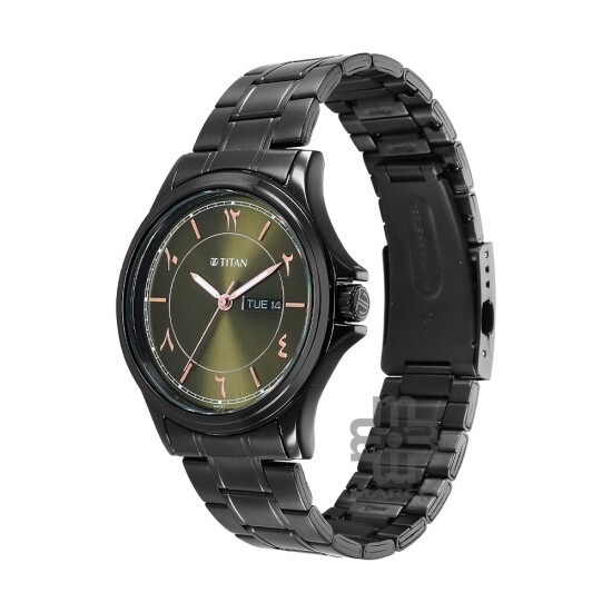 Titan Marhaba 1870NM01 Green Dial Stainless Steel Strap Quartz Men's Watch