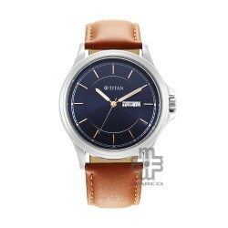 Titan Trendsetters 1870SL02 Blue Dial Leather Strap Quartz Men's Watch