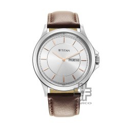 Titan Trendsetters 1870SL03 White Dial Leather Strap Quartz Men's Watch