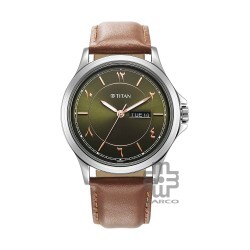 Titan Marhaba 1870SL08 Green Dial Leather Strap Quartz Men's Watch