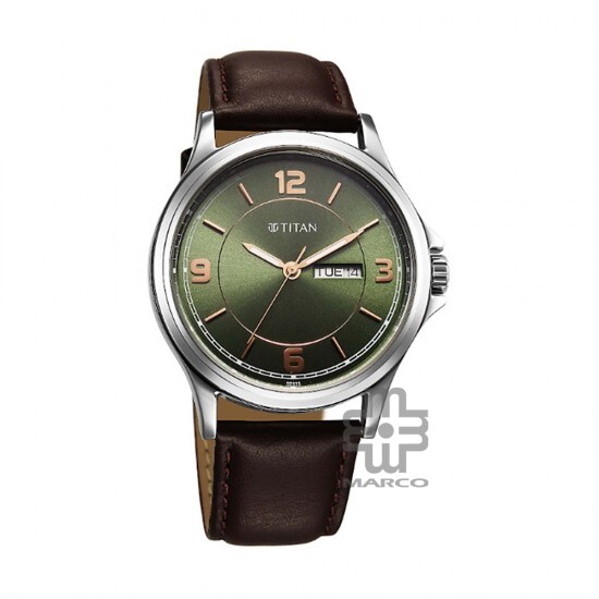 Titan Neo Arabic 1870SL12 Green Dial Leather Strap Men Watch