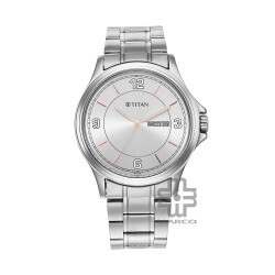 Titan Trendsetters 1870SM01 Light Champagne Dial Stainless Steel Strap Quartz Men's Watch