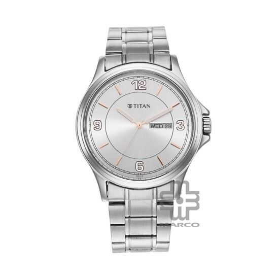 Titan Trendsetters 1870SM01 Light Champagne Dial Stainless Steel Strap Quartz Men's Watch